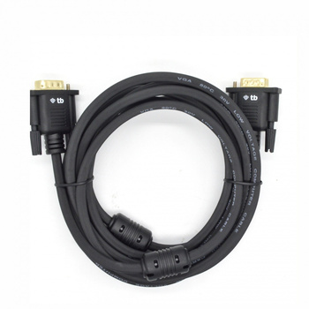 TB Kabel VGA 15M-15M 3m. czarny, pozłacany