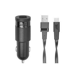 Rivacase Ładowarka Samochodowa + USB-C 3,4A / 2xUSB czarna
