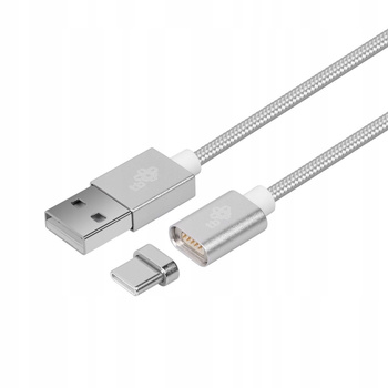 TB Kabel magnetyczny USB C - USB srebrny 1 m