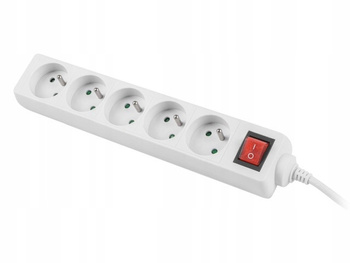 Listwa zasilająca 1.5m, biała, 5 gniazd, z,