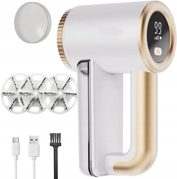 Golarka bezprzewodowa do ubrań odzieży swetrów tkanin - biała