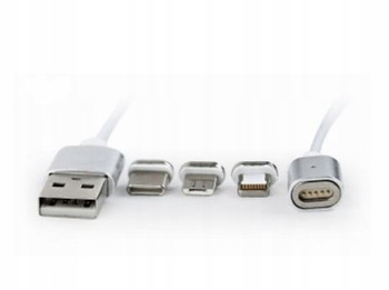 GEMBIRD Kabel USB magnetyczny 3w1/1m/srebrny