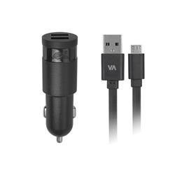 Rivacase Ładowarka Samochodowa + MicroUSB 3,4A / 2xUSB czarna