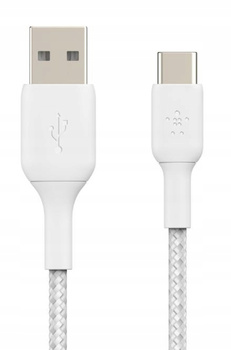 BELKIN Kabel Braided USB-C USB-A 3m biały