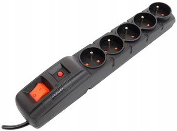 Listwa zasilająca Accura 5 gniazd 1,5 m czarny