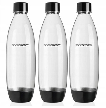 ZESTAW 3x BUTELKI BUTLE BUTELKA 3x 1L NA WODĘ SodaStream Fuse Czarne