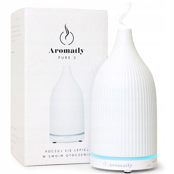 Dyfuzor Zapachowy Aromatly Pure 2 - Biały | Nawilżacz Powietrza Kominek Aromaterapia | PREZENT