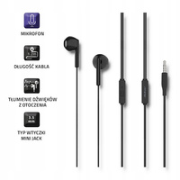 QOLTEC Słuchawki douszne | mikrofon | czarne