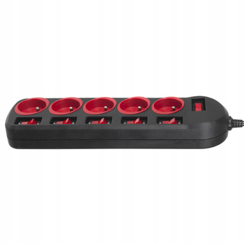 Listwa zasilająca Maclean 5 gniazd 1,5 m czarny