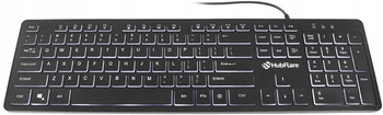 Klawiatura HubFlare Huro HFL301 - biurowa podświetlana (USB, low profile, czarna)