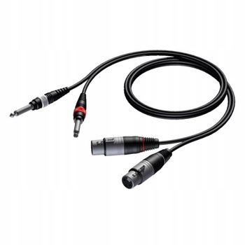 Kabel 2x XLR żeński - 2x 6.3 mm złącze męskie