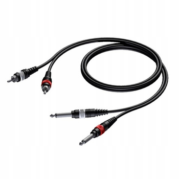 Kabel 2x RCA/Cinch Męski - 2x 6,3 mm Jack Męski