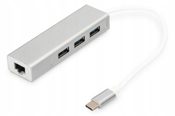 HUB/Koncentrator 3-portowy USB Typ C, 3x USB A,