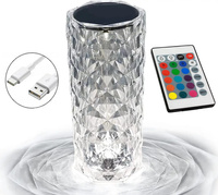 LAMPKA NOCNA KRYSZTAŁ LED DOTYKOWA KOLOR PILOT USB
