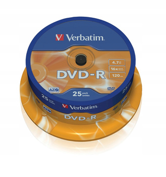 VERBATIM DVD-R 16x 4.7GB 25P CB 43522