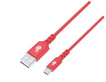 Kabel USB-Micro USB 1m silikonowy czerwony Quick