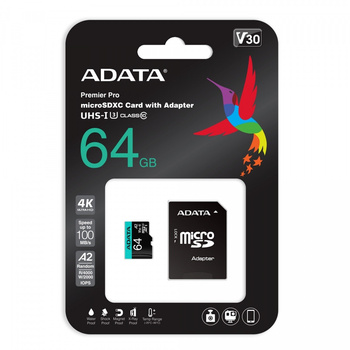 Karta pamięci microSD Premier Pro 64GB UHS1 U3+