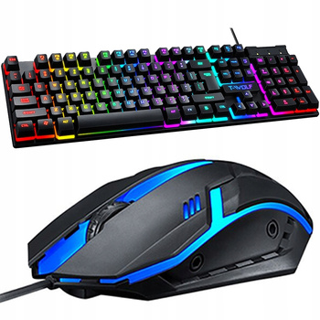 ZESTAW GAMINGOWY DLA GRACZA KLAWIATURA + MYSZ RGB
