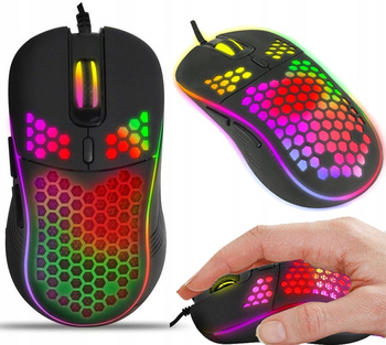 MYSZKA GAMINGOWA MYSZ DLA GRACZY PRZEWODOWA LED RG