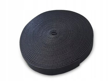 Organizer na kable, taśma, rzep, czarny, 10m, OC