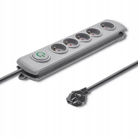 Listwa antyprzepięciowa 5 gniazd | 1.8m | Szara