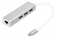 HUB/Koncentrator 3-portowy USB Typ C, 3x USB A,