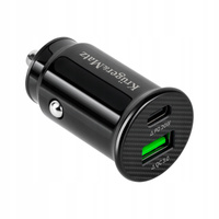 ŁADOWARKA SAMOCHODOWA 2x USB, USB-C 12V QC 3.0 20W