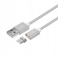 TB Kabel magnetyczny USB C - USB srebrny 1 m