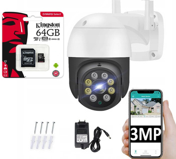 KAMERA BEZPRZEWODOWA ZEWNĘTRZNA OBROTOWA WIFI 3MPX