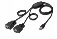 Konwerter/Adapter USB 2.0 do 2x RS232 (DB9) z.