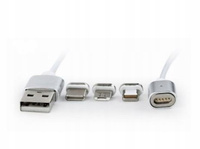 GEMBIRD Kabel USB magnetyczny 3w1/1m/srebrny