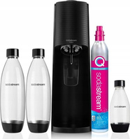Saturator do wody gazowanej SodaStream Terra + Butelki 2x1L + 1x0,5L CZARNY