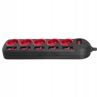 Listwa zasilająca Maclean 5 gniazd 1,5 m czarny