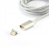 Kabel magnetyczny MicroUSB 1m srebrny