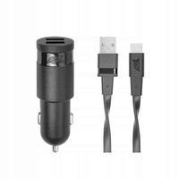 Ładowarka Samochodowa + USB-C 3,4A / 2xUSB czarna
