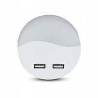 V-TAC Lampka nocna do gniazdka LED USB 3000K