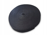 Organizer na kable, taśma, rzep, czarny, 10m, OC