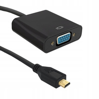 Adapter Micro HDMI D męski / VGA żeński | +3|